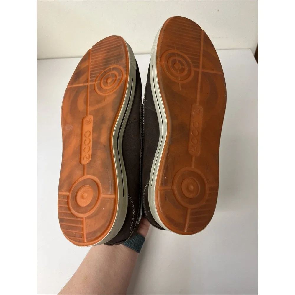 Ecco Shoes Men's 45‎ 11-11.5 Boat Lace Up Brown Suede Leather Casual